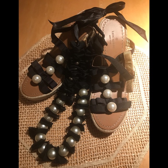 NEW KATE SPADE SZ8.5 WEDGE SANDALS - Picture 5 of 8